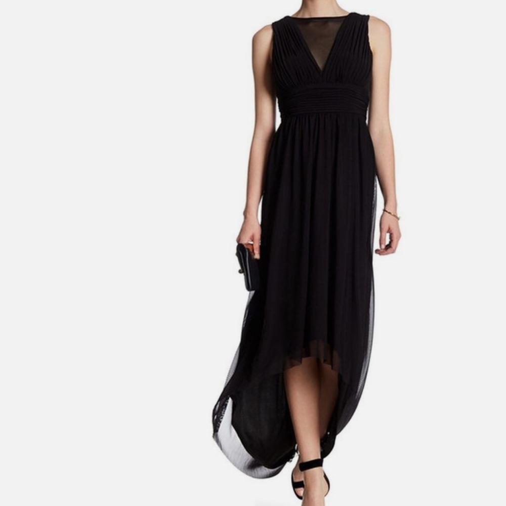 MARINA Black High Low Dress